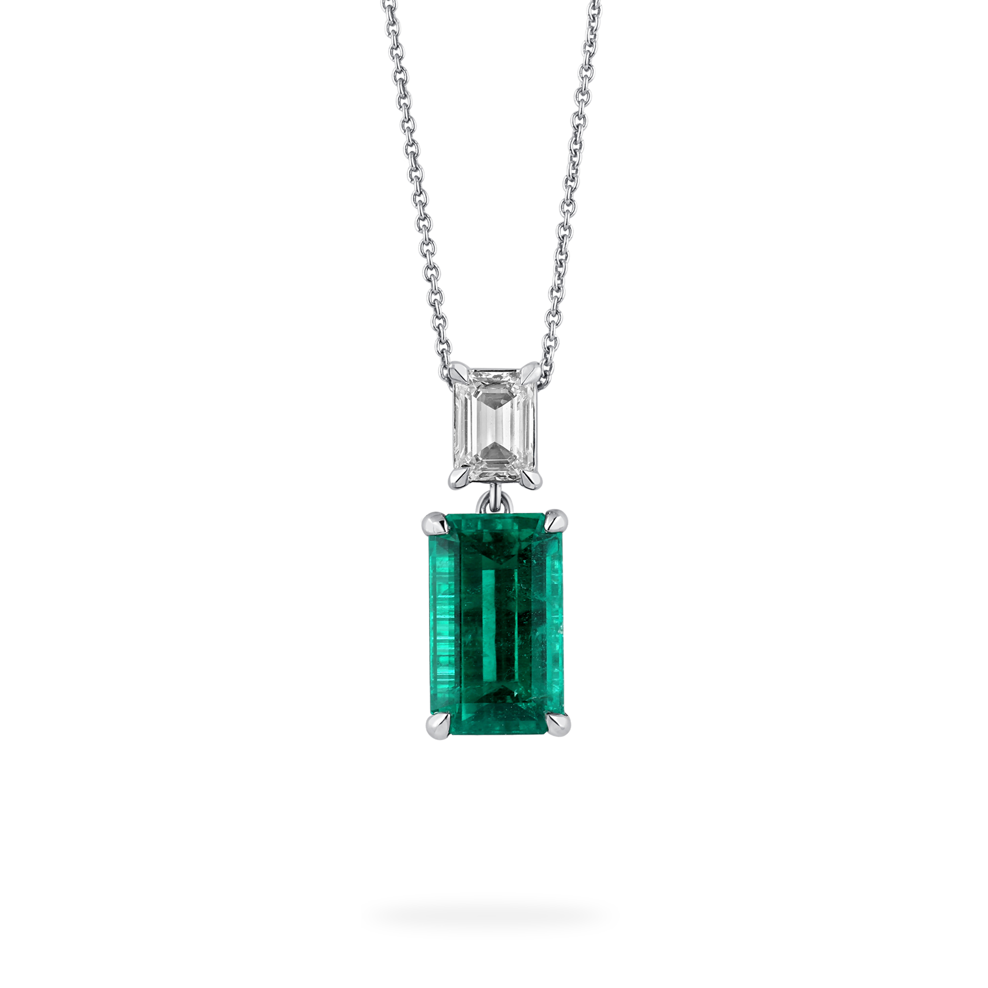 Birks Pure Desire Emerald Octagon-Cut Pendant with Diamonds